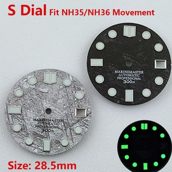 Kits de réparation de montres 28,5 mm NH35 CALLE S Green Luminous Face pour SKX007 NH36 MOTION ACCESSOIRES MOD PIÈCES OUTILS