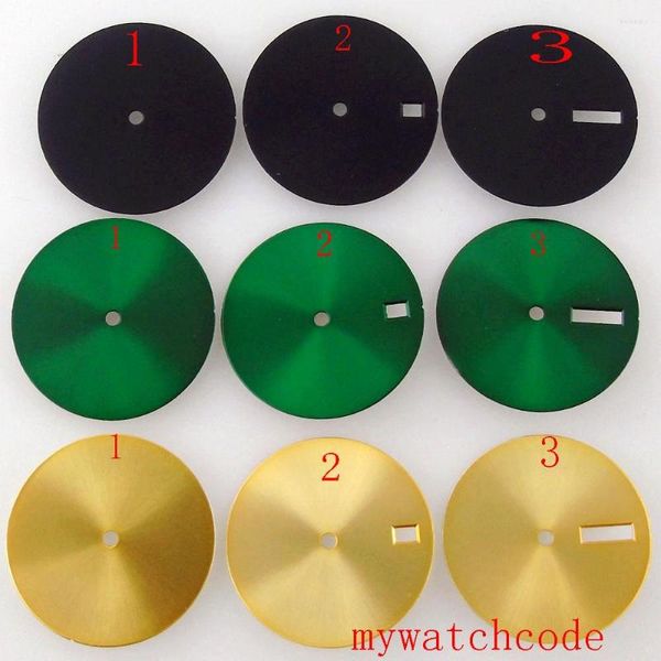 Kits de réparation de montres 29mm cadran noir vert jaune pour NH35 NH36 MIYOTA 8215 821A ETA 2836 2824 Mingzhu 2813 mouvement automatique