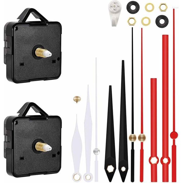 Kits de réparation de montre 2 pièces Kit de moteur de mécanisme de mouvement d'horloge silencieux avec 3 paires de mains différentes remplacement de pièces de Quartz mural