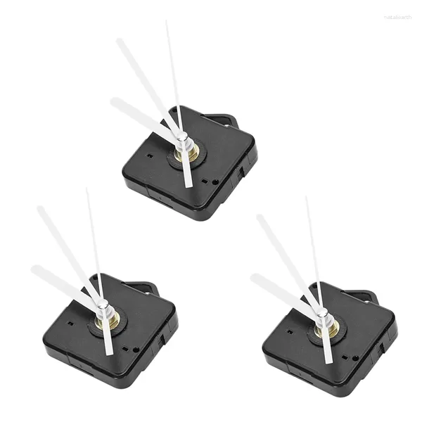 Kits de réparation de montres, 3 pièces de rechange pour horloge murale, mouvement à pendule, moteur à Quartz avec Kit de raccords pour aiguilles (noir et blanc)