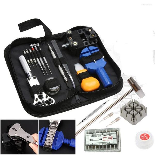 Kits de réparation de montres, Kit d'outils 380 pièces, horloger, ouvre-boîtier arrière, barres à ressort