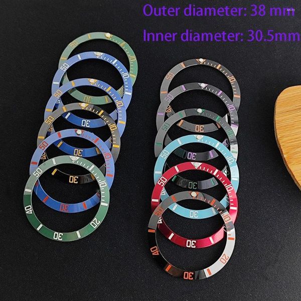 Kits de reparación de relojes El bisel luminoso de 38 mm es adecuado para inserciones de cerámica de alta calidad con un diámetro interior de 31,5 mm en accesorios de caja de 40 mm