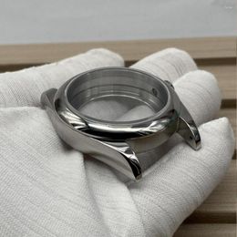 Kits de réparation de montres Boîtier en verre saphir poli en acier inoxydable de 41 mm à travers le raccord inférieur pour mouvement NH35 NH36