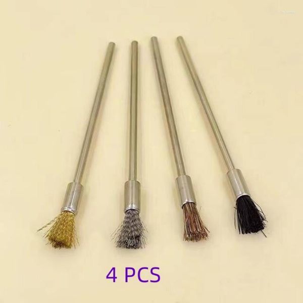 Kits de réparation de montres, brosses de nettoyage, pièces de brosses métalliques en cuivre/acier, outil de réparation d'entretien des cheveux, 4 pièces