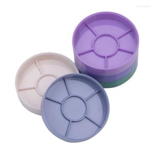 Bekijk reparatiekits 5 lagen rond/vierkante plastic onderdelen opbergdoos schroefkast gereedschap accessoire container organizer voor horlogemaker