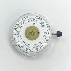 Kits de réparation de montres Accessoires Original SW240 Mouvement Automatique Mécanique Double Calendrier Trois Aiguilles Blanc Machine Or