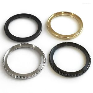 Horlogereparatiesets Bezel Insert Stalen roterende ring voor SKX007 Diver Black Gold Stainless Inclusief pakkingkastonderdelen