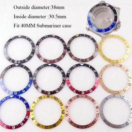 Bekijk reparatiekits geschikt voor 40 mm submodel kast 38 mm 30,5 mm bezel inzetlegering/keramische/stalen materiaal veelkleurige vervangingen