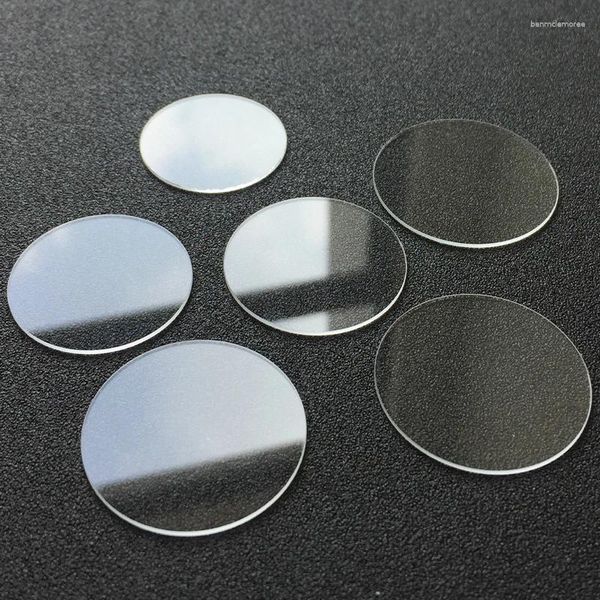 Kits de réparation de montres saphir plat 0.8mm d'épaisseur 15-19.5mm verre cristal plan anti-rayures lisse rond Transparent pour montres