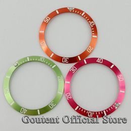 Kits de réparation de montres Goutent 38 mm rouge / fruit vert / orange insert titanium fit 40 mm Automatic pour hommes