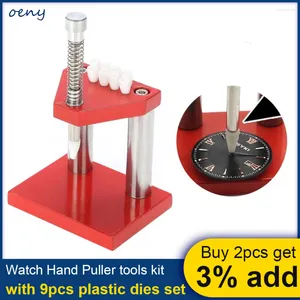 Horloge Reparatie Kits Hand Plunger Puller Remover Met 9 Stuks Plastic Sterft Set Onderdelen Naald Druk Loader Horlogemaker Gereedschap Accessoires