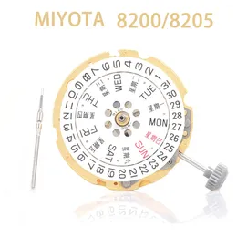 Kits de réparation de montres, pièces de mouvement automatique originales MIYOTA 8200 8205, Double calendrier mécanique, importé du japon