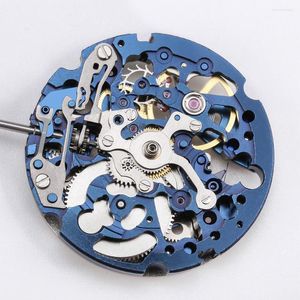 Kits de réparation de montres japonaises Miyota 8N24, mouvement mécanique bleu, squelette creux, pièces de rechange automatiques pour horloger