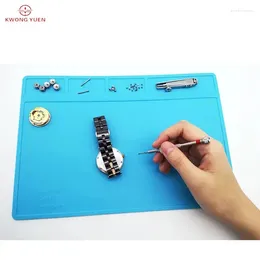 Kits de reparación de relojes Kwong Yuen Mat de trabajo Silicona Tabla de goma sin deslizamiento con regla