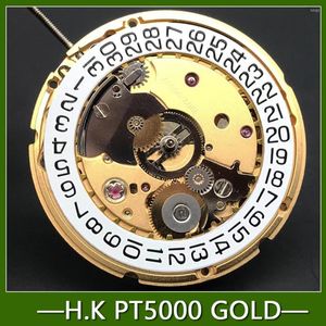 Kits de réparation de montres Luxe doré PT5000 Mouvement mécanique automatique 25 rubis Mécanisme ETA 2824 Remplacer/cloner la version HK standard modifiée