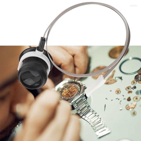 Kits de réparation de montres Loupe avec lumières Led 5X Loupe oculaire outil Loupe lentille accessoire bandeau Lupa