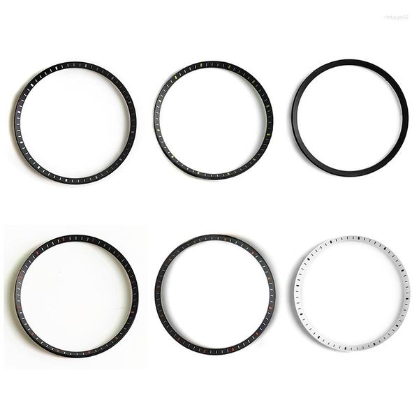 Kits de reparación de relojes MOD anillo de capítulo blanco y negro de plástico para pez espada MDV-106 107 tamaño interior 32,7mm piezas de herramientas de caja