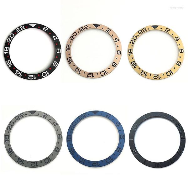 Kits de réparation de montres MOD Insert de lunette en céramique 38mm noir or Rose pour SKX007Divers verre saphir 40 pièces d'accessoires de boîtier