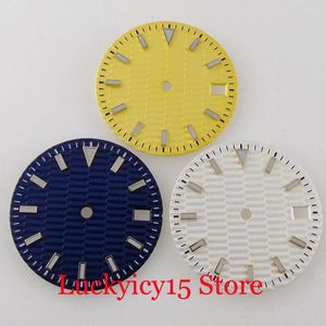 Kits de reparación de relojes, piezas modificadas, esfera estéril dorada/azul/blanca de 29mm, compatible con NH35A NH36A SKX SRP, índice luminoso azul