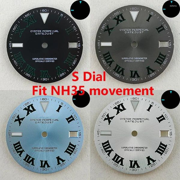 Kits de réparation de montres, cadran NH35 S 28.5mm, chiffres romains adaptés aux accessoires de mouvement NH35/NH36/4R