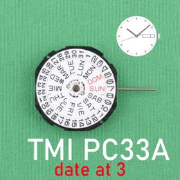 Kits de réparation de montre PC33A Mouvement Japon PC33 Quartz Original SII / TMI Accessoires Date / Jour à 3