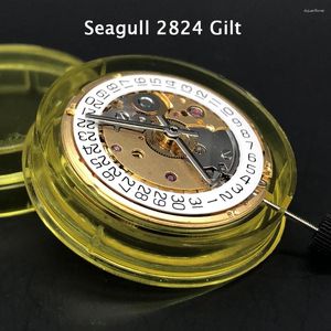 Kits de réparation de montres Seagull Mouvement automatique 2824-2 Remplacement de pièces mécaniques 3 heures Date Version dorée/argent Eta 2824 Clone 1:1