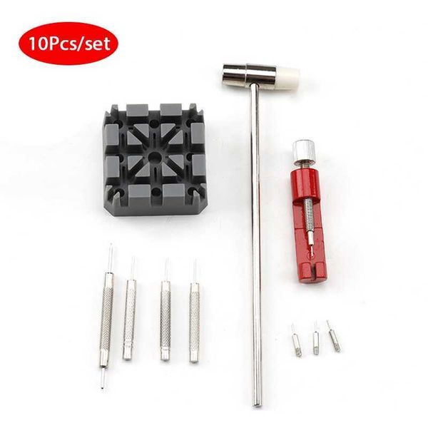 Outil de réparation de montre10 pièces/ensemble Kit d'outils ouvre-boîtier montre ensemble de dissolvant de barre à ressort ouvre-montre tournevis Kit d'outils de réparation