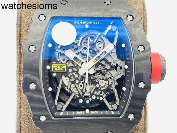 Reloj RicharsMill Increíble Venta caliente Muñeca mecánica KV Fábrica rms35-02 Recorte Moda Personalidad Fantasma Cabeza Hombres libertino Diseñador de lujo colores 4e