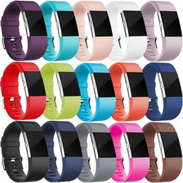 Watch Strap for Fitbit Charge 2 Watchband Silicone Vervanging Bandjes Lichtgewicht Armband Waterdichte Band Sports Polsband