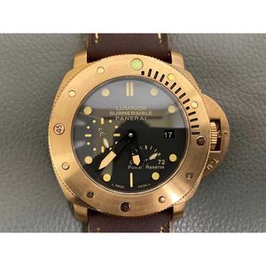 Reloj Super Grande para Hombre Mecánico 507paneraiss Vidrio Revestido Curvo 47mm 16mm Correa de Cuero de Primera Capa