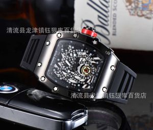 Bekijk Watches AAA 2024 Mens Ghost Watch Fashion Rubber Riem Quartz Watch Persoonlijkheid Hollow Diamond Dial Mens Watch