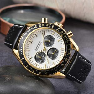 Bekijk horloges AAA 2024 Heren zes naald hoogwaardige timingkwarts Watch Oujia Watch