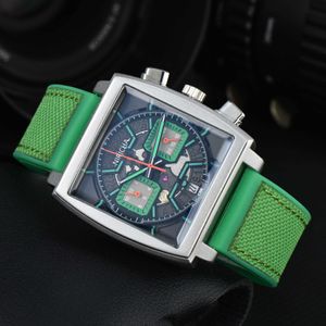 Montres montres AAA 2024 MENS Square à 6 broches en quartz en quartz montre la sangle à double couleur