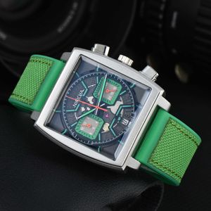Montres Watchs AAA 2024 MENS Square à 6 broches Fonction complète Quartz Watch Dual Color Strap Watch Mens Watch