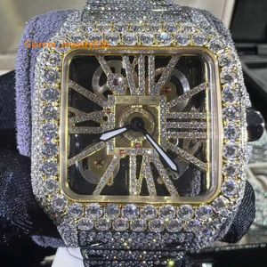 Montres montres pour hommes bling mécanique bling entièrement glacé DVVS Moisanite Top Brand Swiss Digners