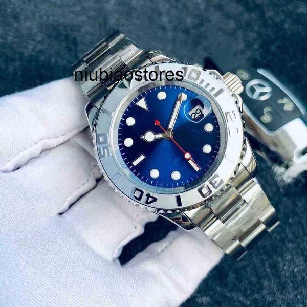 Montre en gros classique automatique mécanique cadran bleu saphir verre qualité horloge designer étanche montres en acier inoxydable O2zl