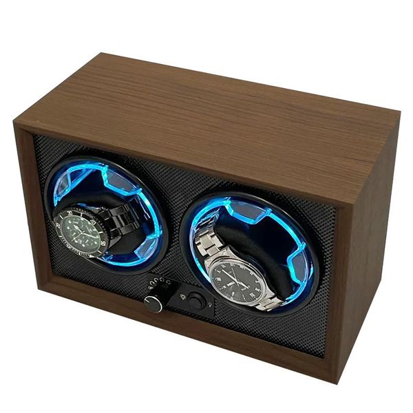 Boîte de remontoir de montre boîte de montre en bois de luxe de puissance USB automatique adaptée aux montres mécaniques boîtes de moteur électrique à rotation silencieuse 240117