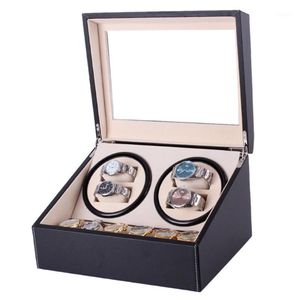 Watch Winders Mechanical Black PU Cuir Automatic Rangement Box Display Bijoux US PLIG WINDER BOX1214H