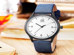Regardez les femmes Shengke Brand Elegant Retro Watches Fashion Ladies Quartz Watches Clock Women Casual Leather Women039s Wristwarches8056122