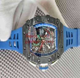 Regardez les montres-bracelets Mens KV Factory Eta 7750 Chronograph Racing Carbon Fibre Sport R 1104 Flyback Skeleton Rubbers Bands transparen2765819