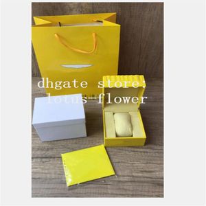 Bekijk Yellow Boxes Square for Luxury Watches Box Whit Booklet Card Tags and Papers in English Inv 16300F