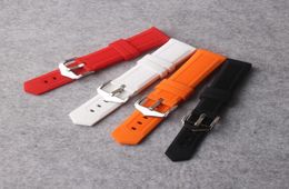 Band de montre 12 mm 14 mm 16 mm 18 mm 19 mm 20 mm 22 mm 24 mm blanc rouge orange bleu silicone en caoutchouc de montée