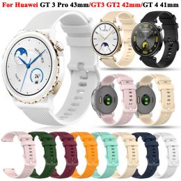 Watchband 20 mm 18 mm Sangle pour Huawei Watch GT 4 41mm / GT 3 Pro 43mm / GT3 GT2 42 mm Smartwatch Silicone Women Girl Bands