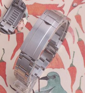 Horlogeband 20mm horlogebandriem 316L roestvrijstalen armband gebogen eind zilveren horloge accessoires man watchstrap voor submariner8240636