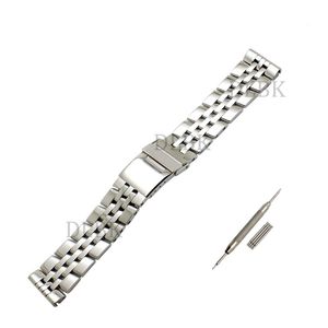 Bracelet de montre 22mm 24mm hommes entièrement poli solide en acier inoxydable Bracelet de montre pliant boucle de sécurité Bracelet accessoires pour Breitl200w