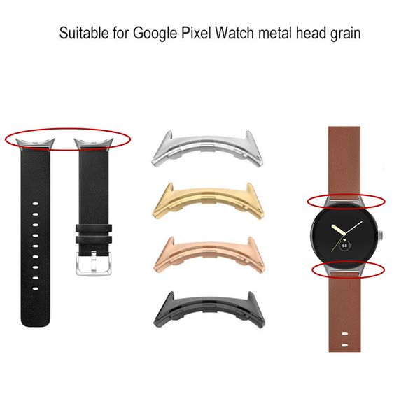 Adaptador de correas de reloj Conector de acero inoxidable Ajuste ancho 20 mm Correa Correa Hebilla Accesorios de conexión para Google Pixel Watch / One Watch Need 2pcs