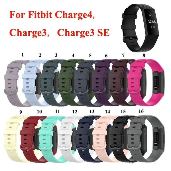 Correa de reloj para Fitbit Charge 4, correa de repuesto de silicona suave a la moda para exteriores para Fitbit Charge3 SE, pulseras, correas de reloj