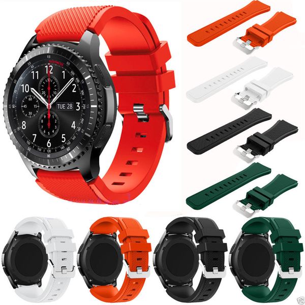 Pour Samsung Gear Watchband S3 Frontier Bracelet en silicone Band Gear S3 sport classique en caoutchouc Dragonne