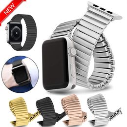 Horlogeband riemen elasticiteit expansieketen polsband link armband staal voor Apple Watch Series 7 6 5 4 Size 42 44 45 38 40 41mm band