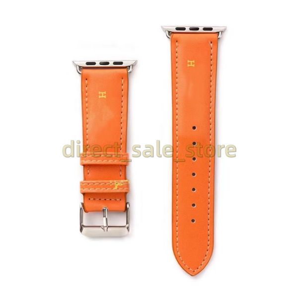 Correas de correa de reloj para Apple Watch Band 49 45 42 38 40 44 mm Diseños de lujo correas de reloj iwatch 8 7 6 5 4 se PU Leather L Flower Bracelet Stripes